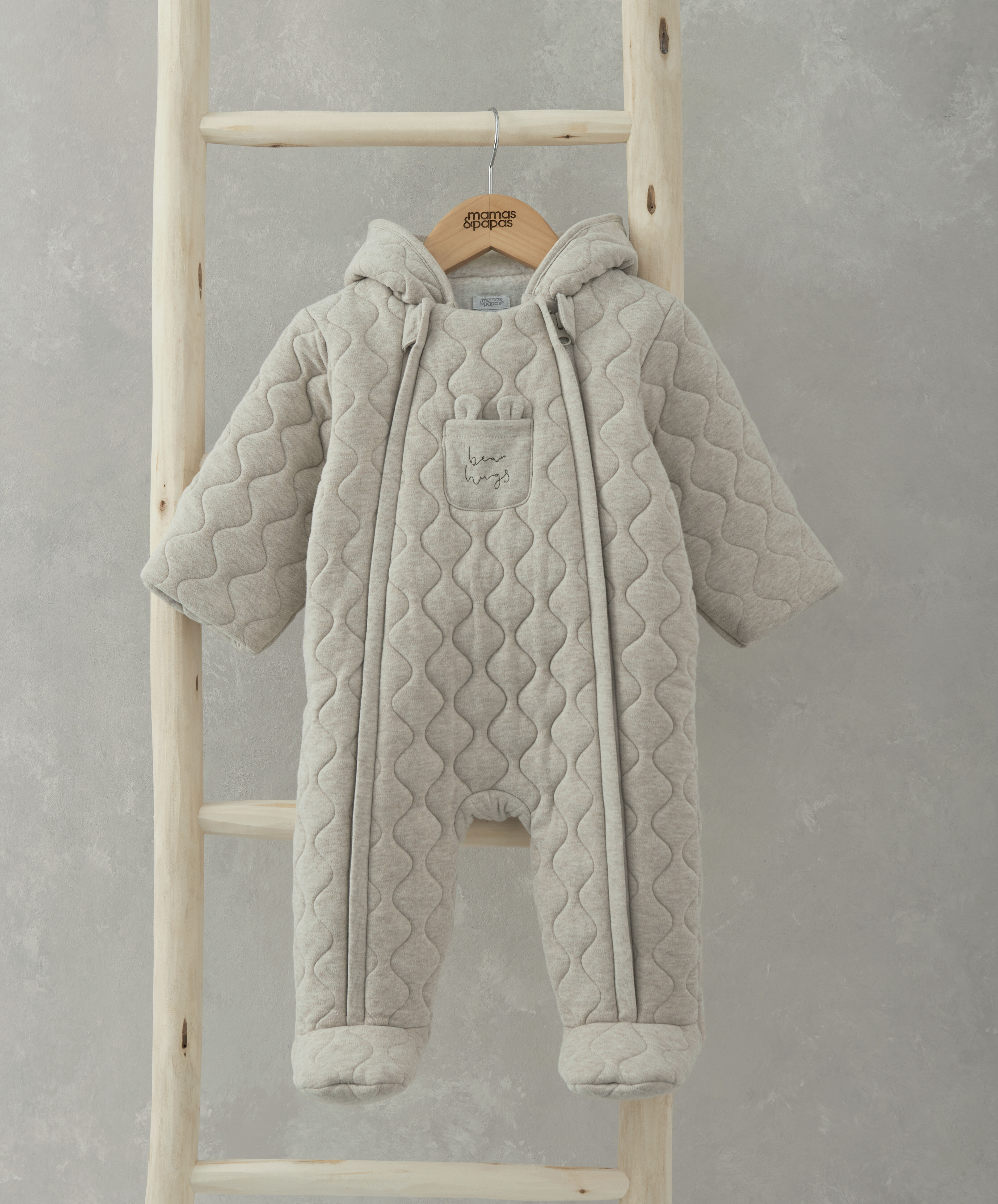 Quilted Bear Jersey Pramsuit