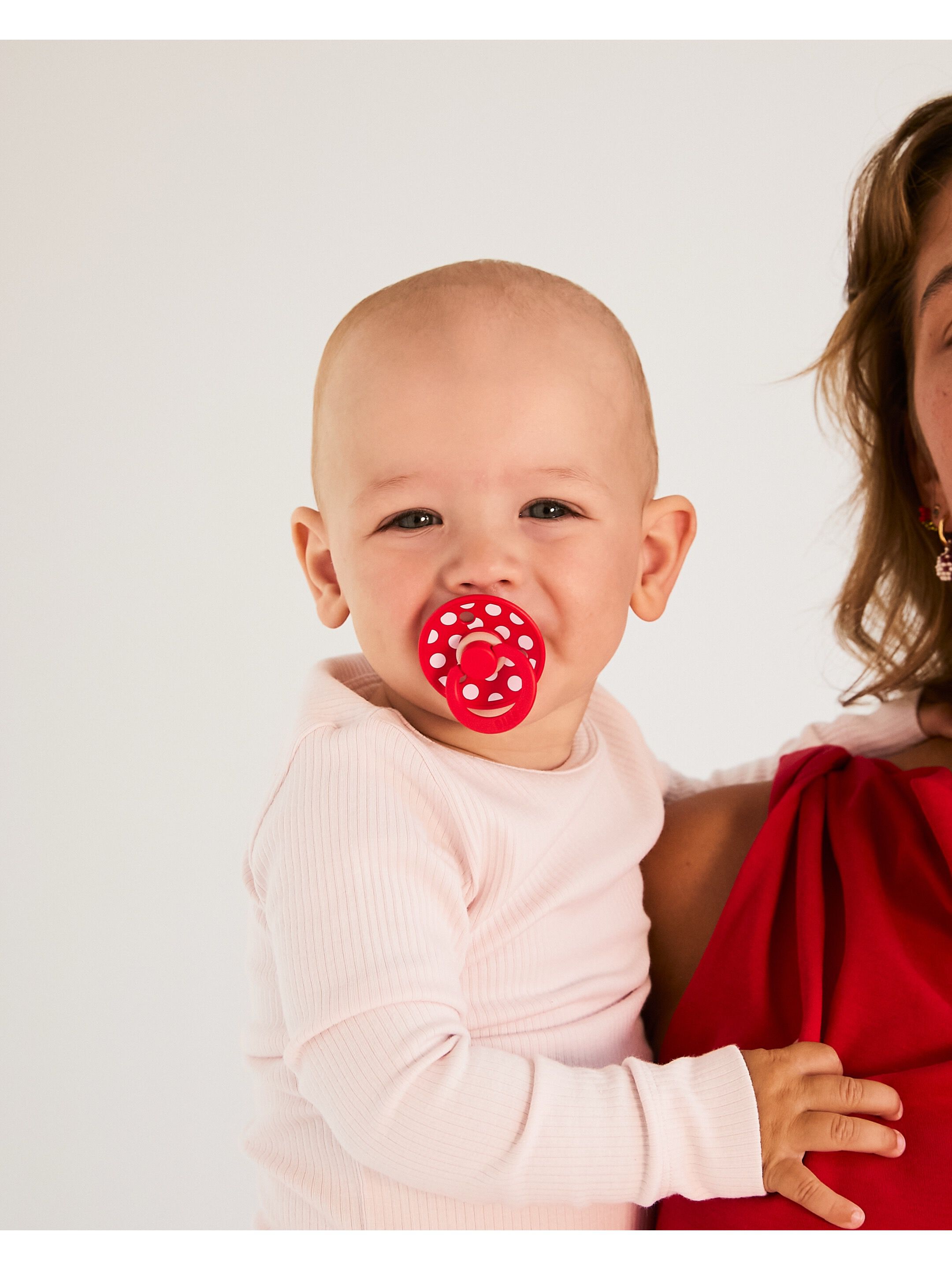 BIBS Pacifier Studio Colour 2 Pack Polka Latex Size 1 Blossom Candy Apple image number 5