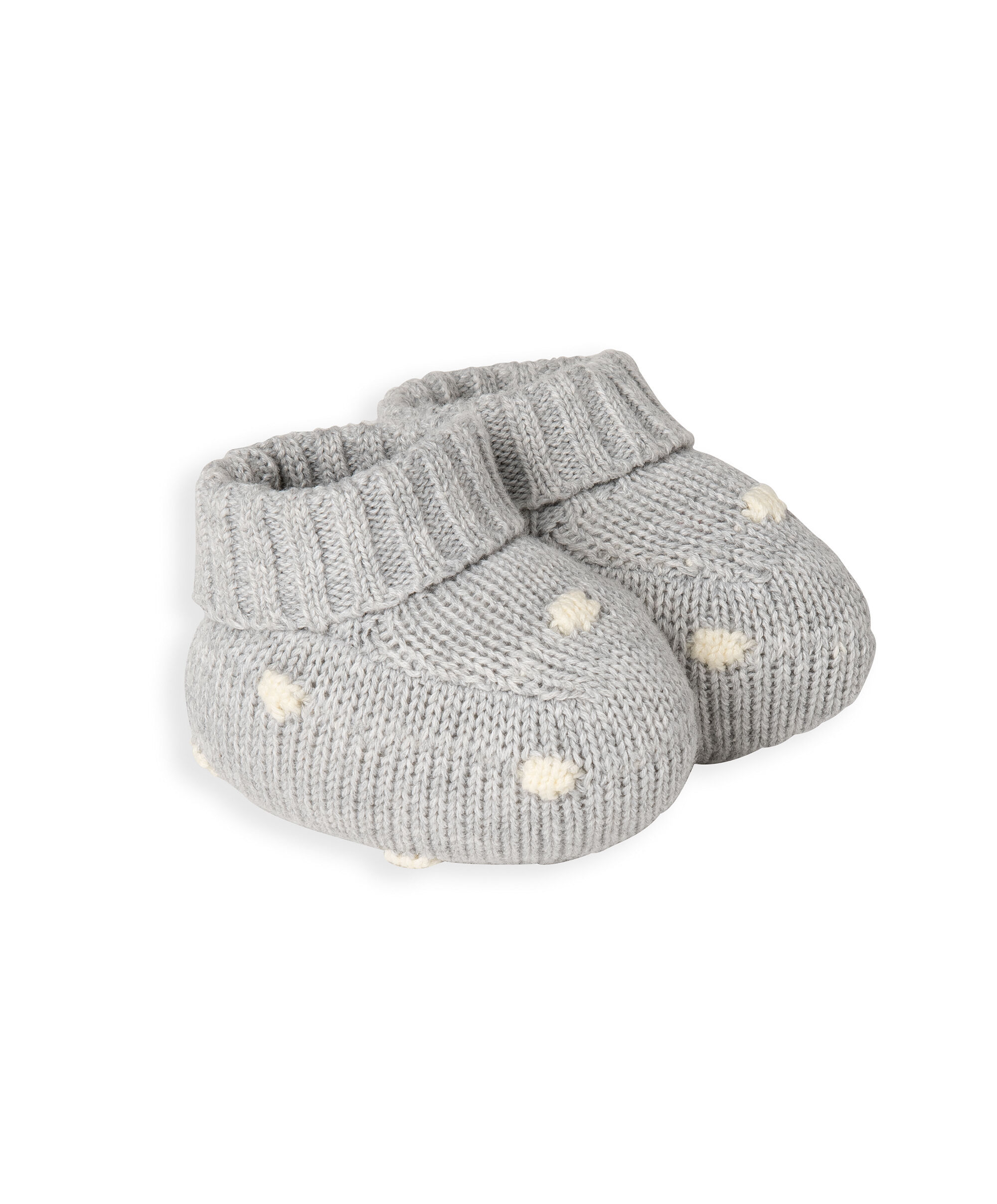 Grey Knitted Spot Booties image number 1