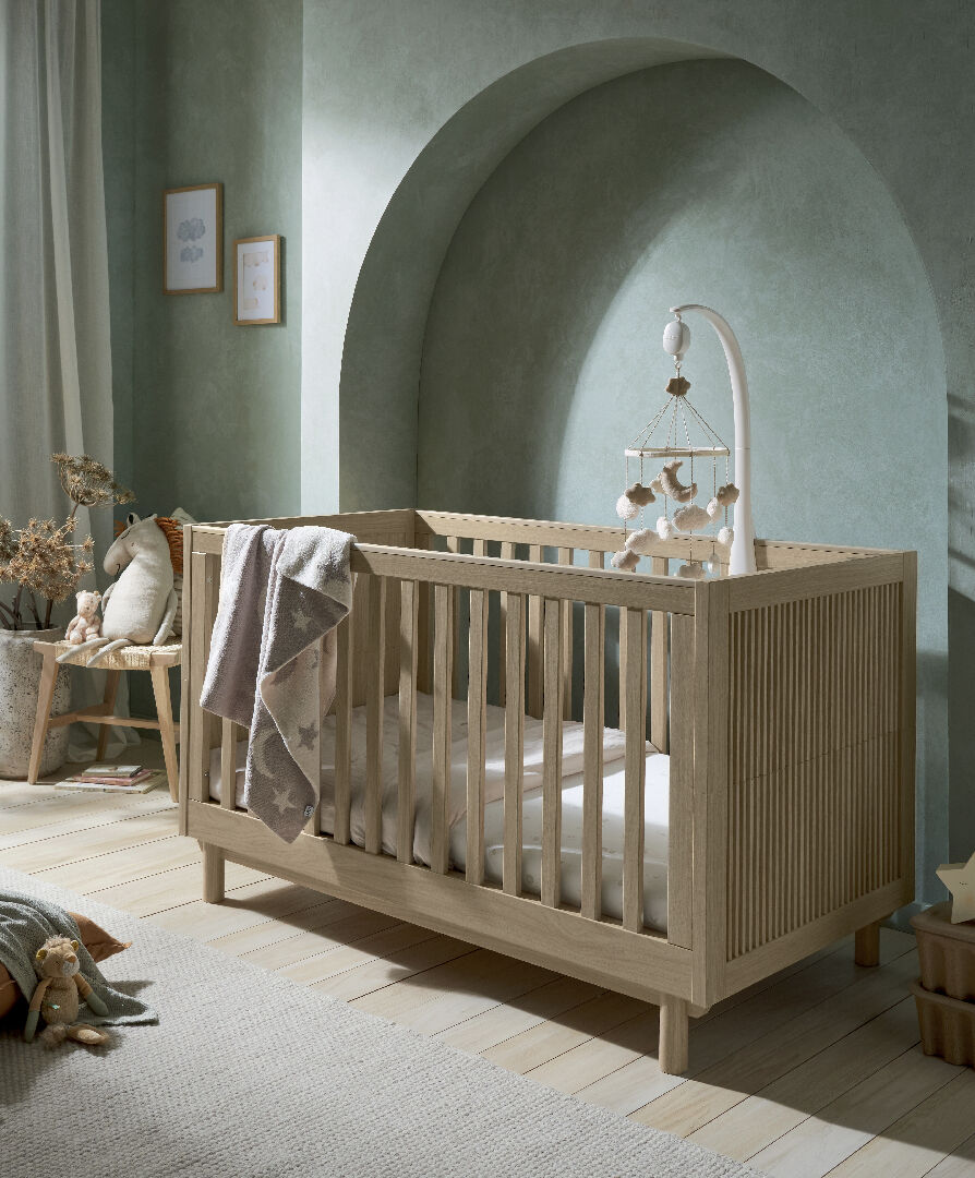 Oska 3 Piece Cotbed Set with Narrow Dresser Changer and Wardrobe- Oak image number 3