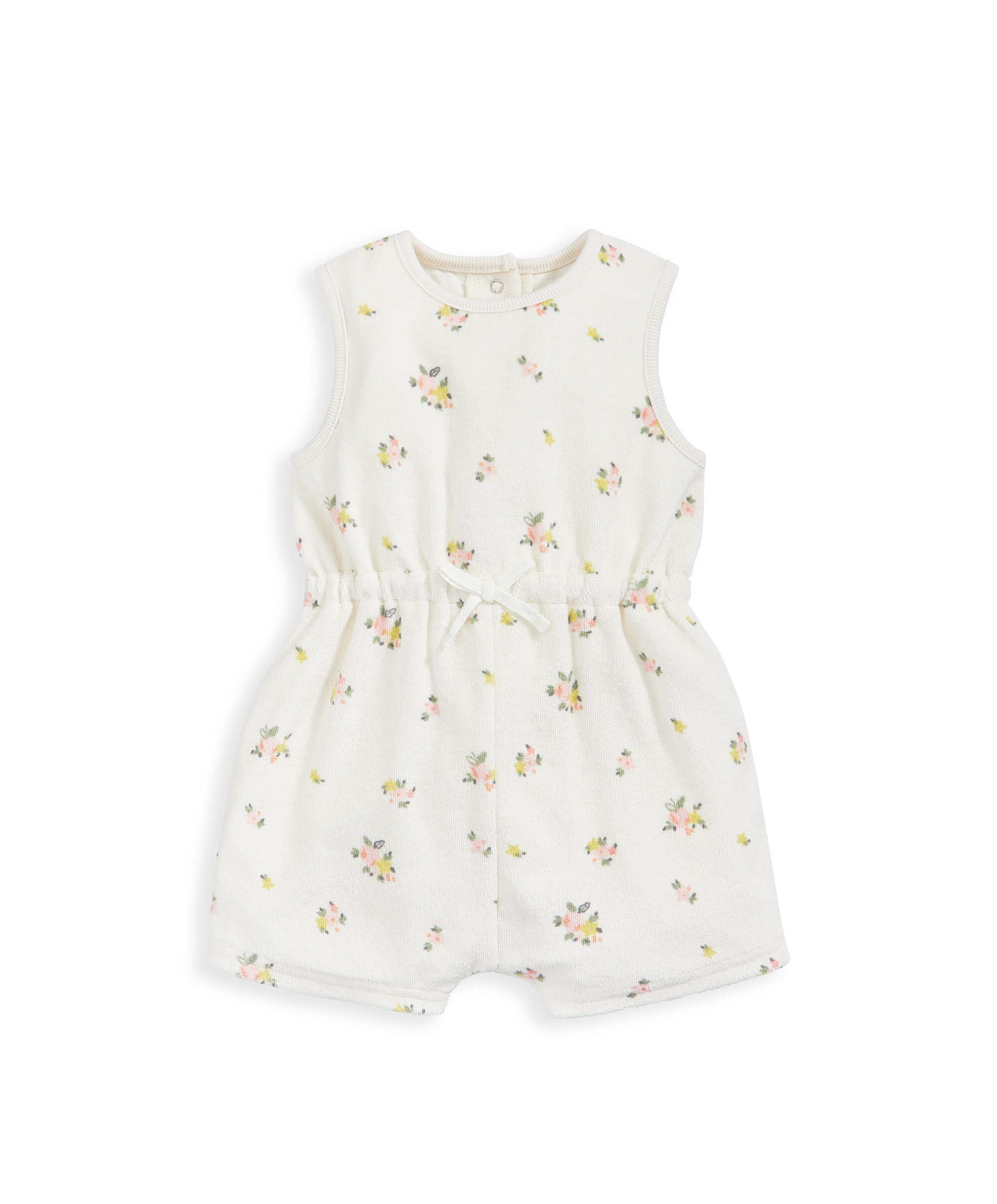 2 Piece Floral Towelling Romper & Hat image number 3