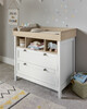 Harwell 4 Piece Cotbed with Dresser Changer, Wardrobe, and Essential Fibre Mattress Set- White image number 15