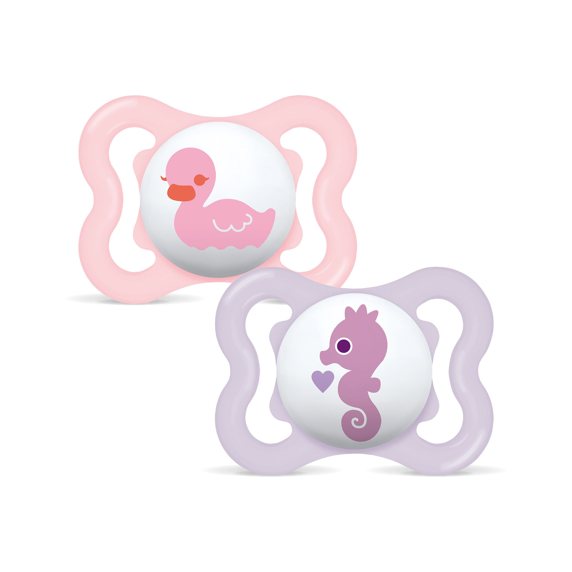 Mam Baby Supreme Silicone Pacifier - O-6 M | Sealife Pink & Purple  - Pack of 2 image number 1