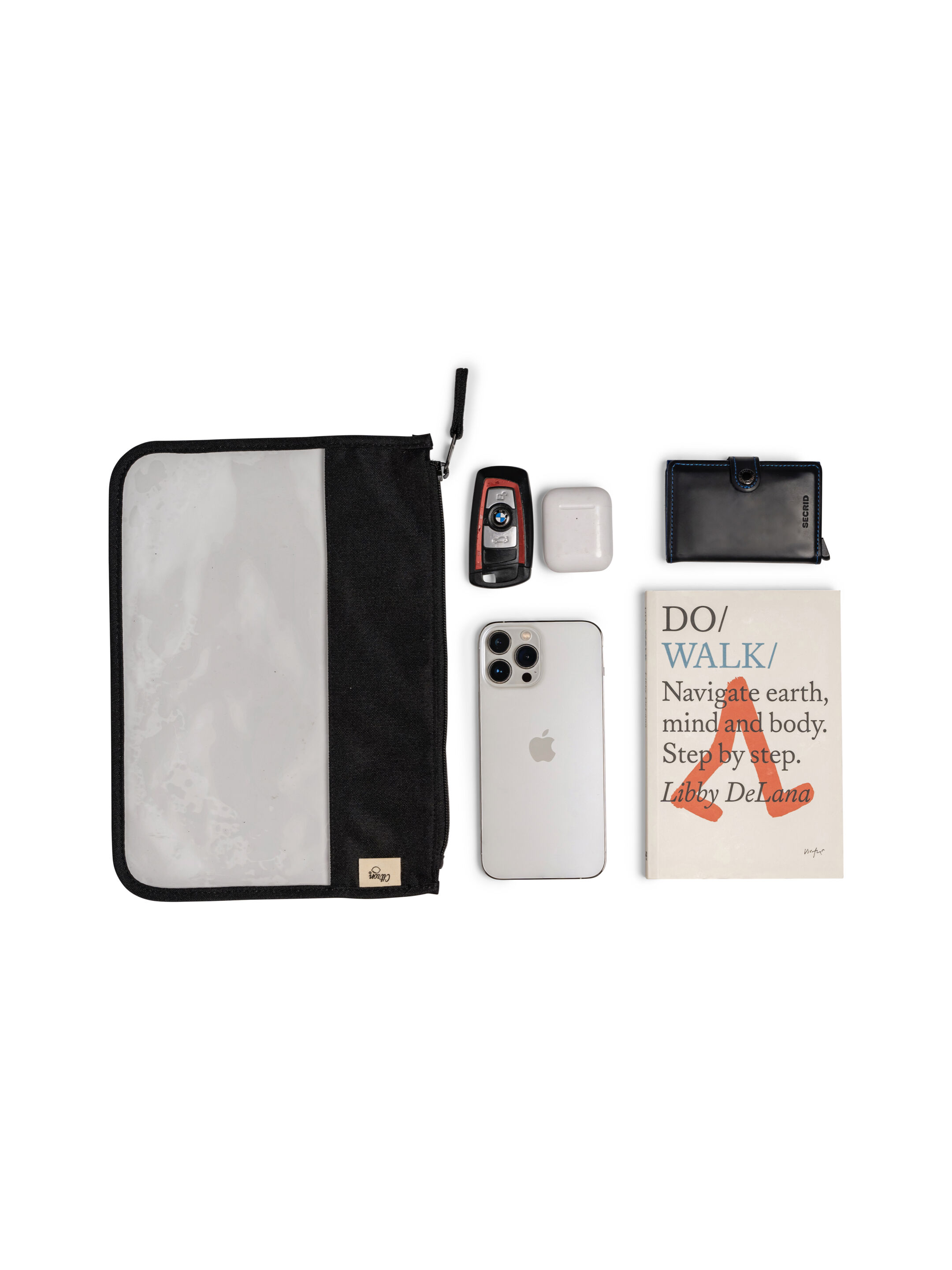 Clear Zipper Pouch Large - Black image number 3