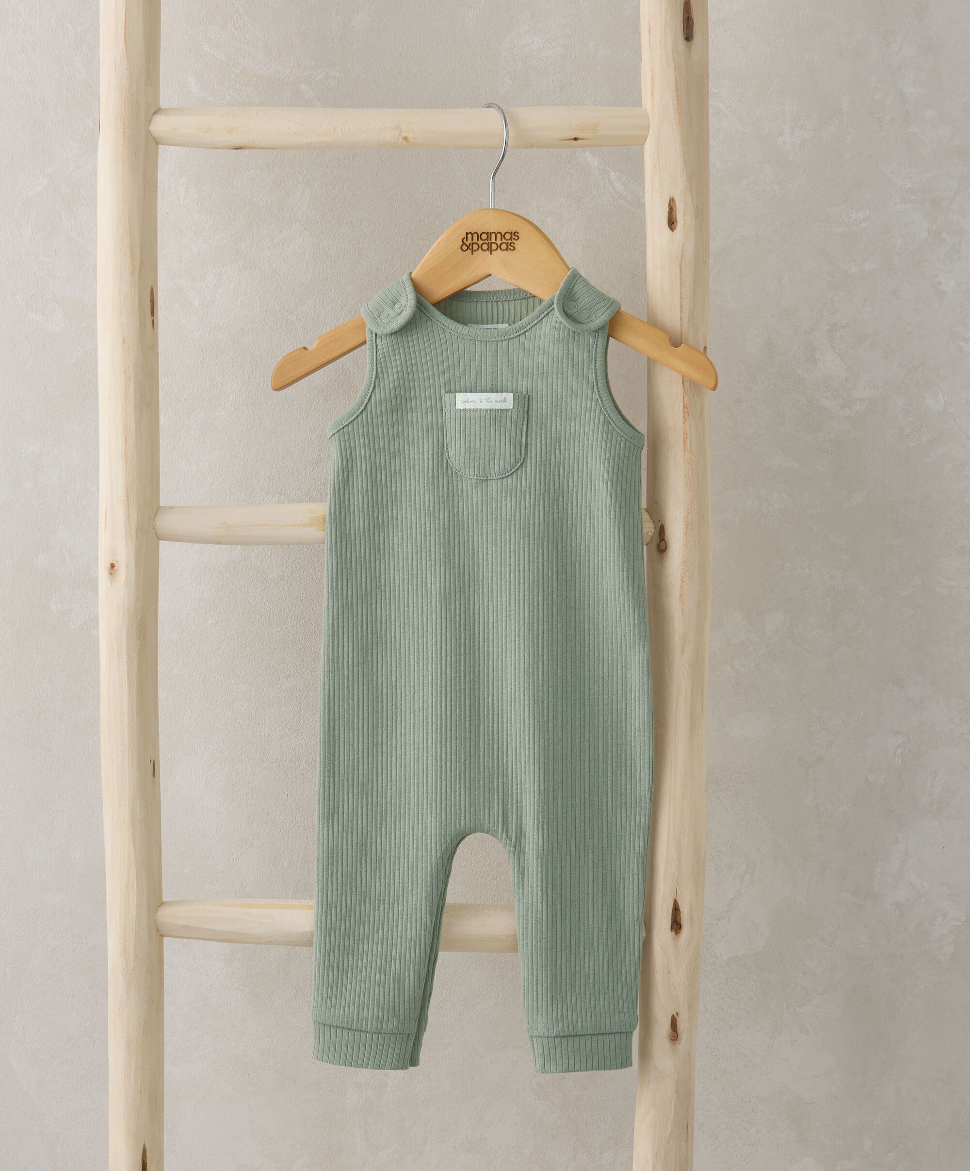 Organic Ribbed Romper - Sage image number 1