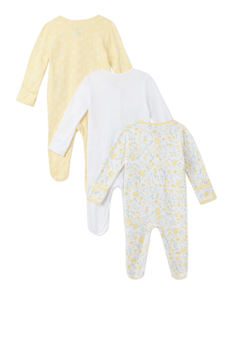 3Pack of  YELLOW FLRL Sleepsuits image number 2