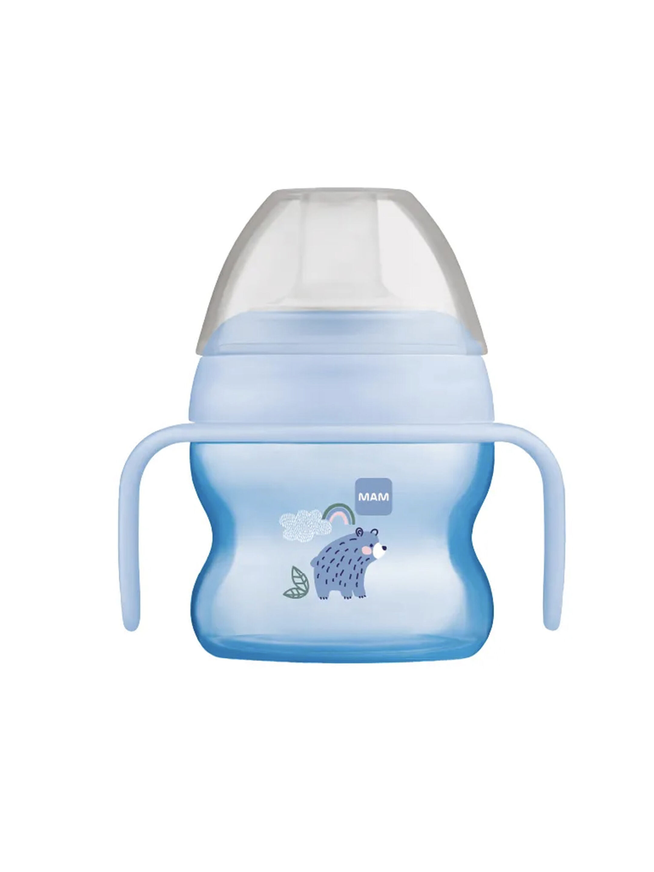 Mam Baby Starter Cup  Silicone Cup - 4 M+ | Fores Blue - 150 Ml - Pack of 1 image number 6