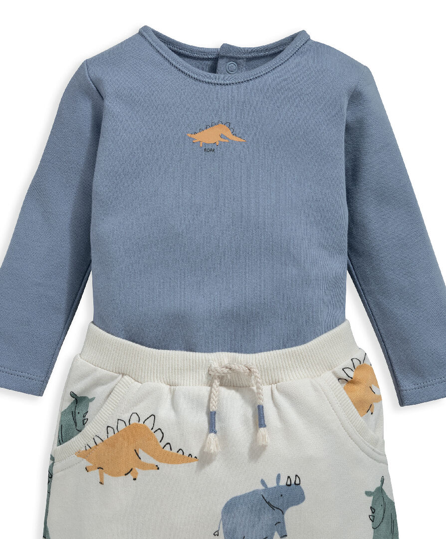 2 Piece Dino Print Wrap Front Bodysuit image number 3