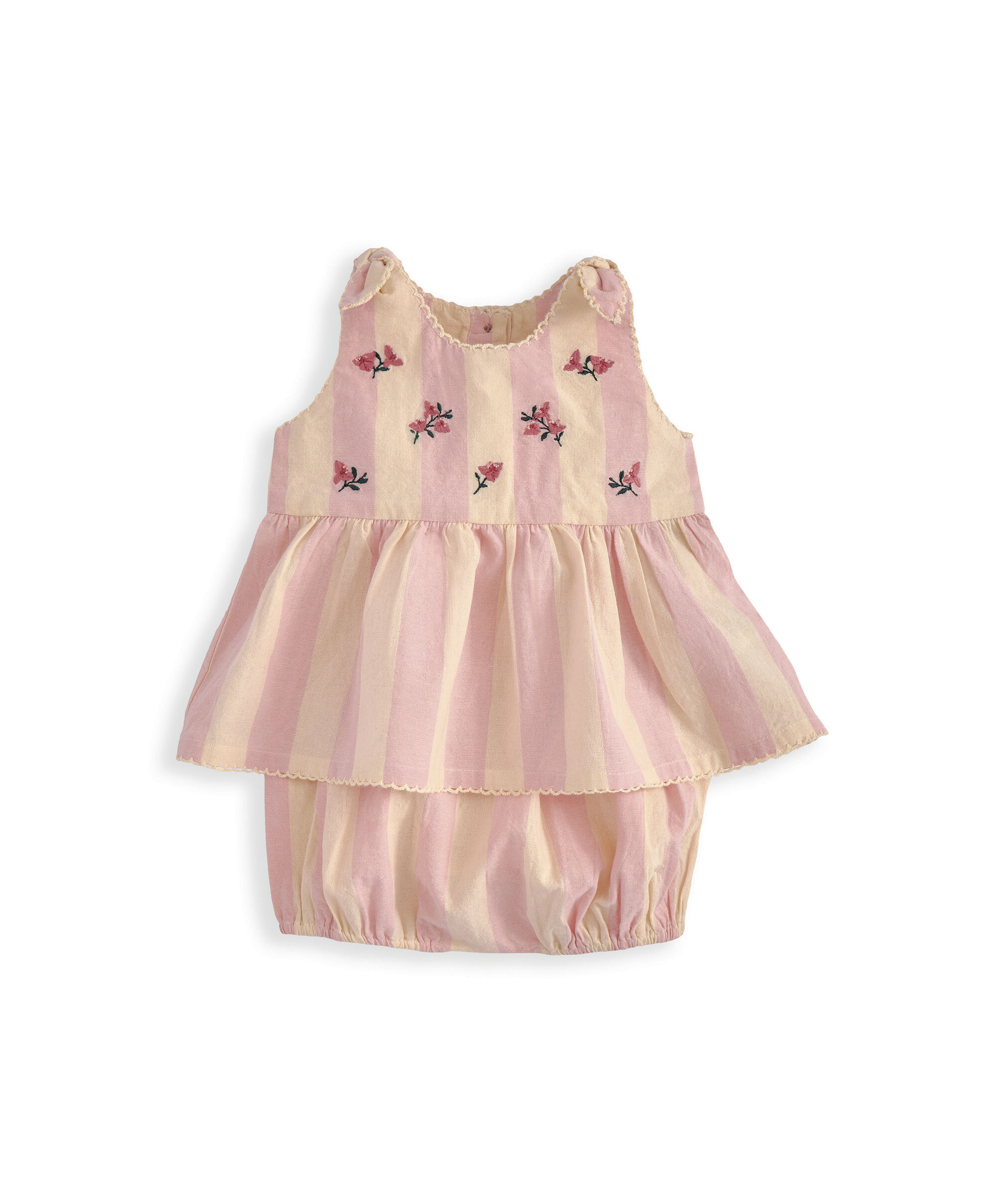 Stripe Embroidered Top and Bloomers Outfit Set image number 2