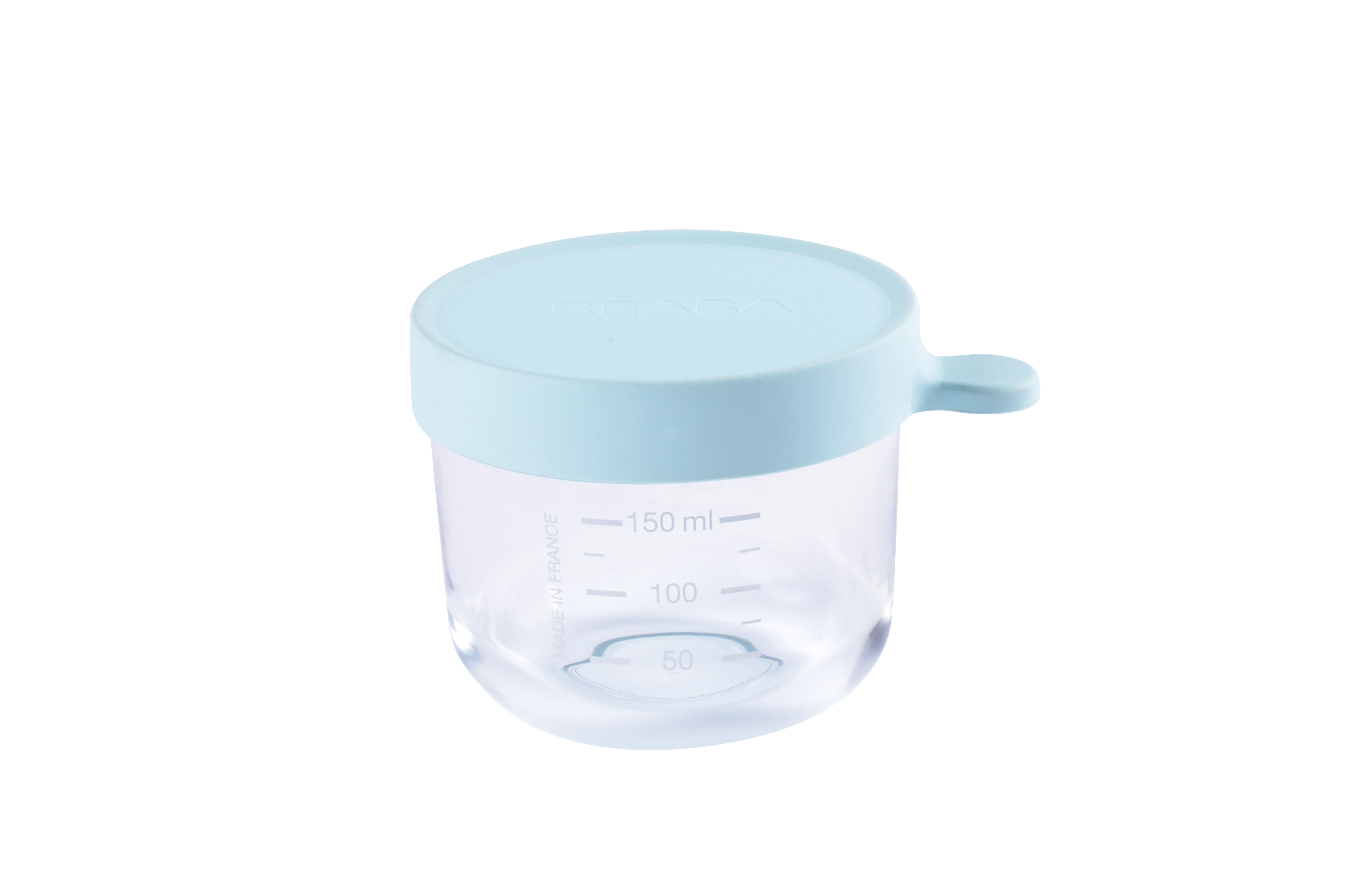 Beaba Conservation Jar Glass 150ml Light Blue image number 1