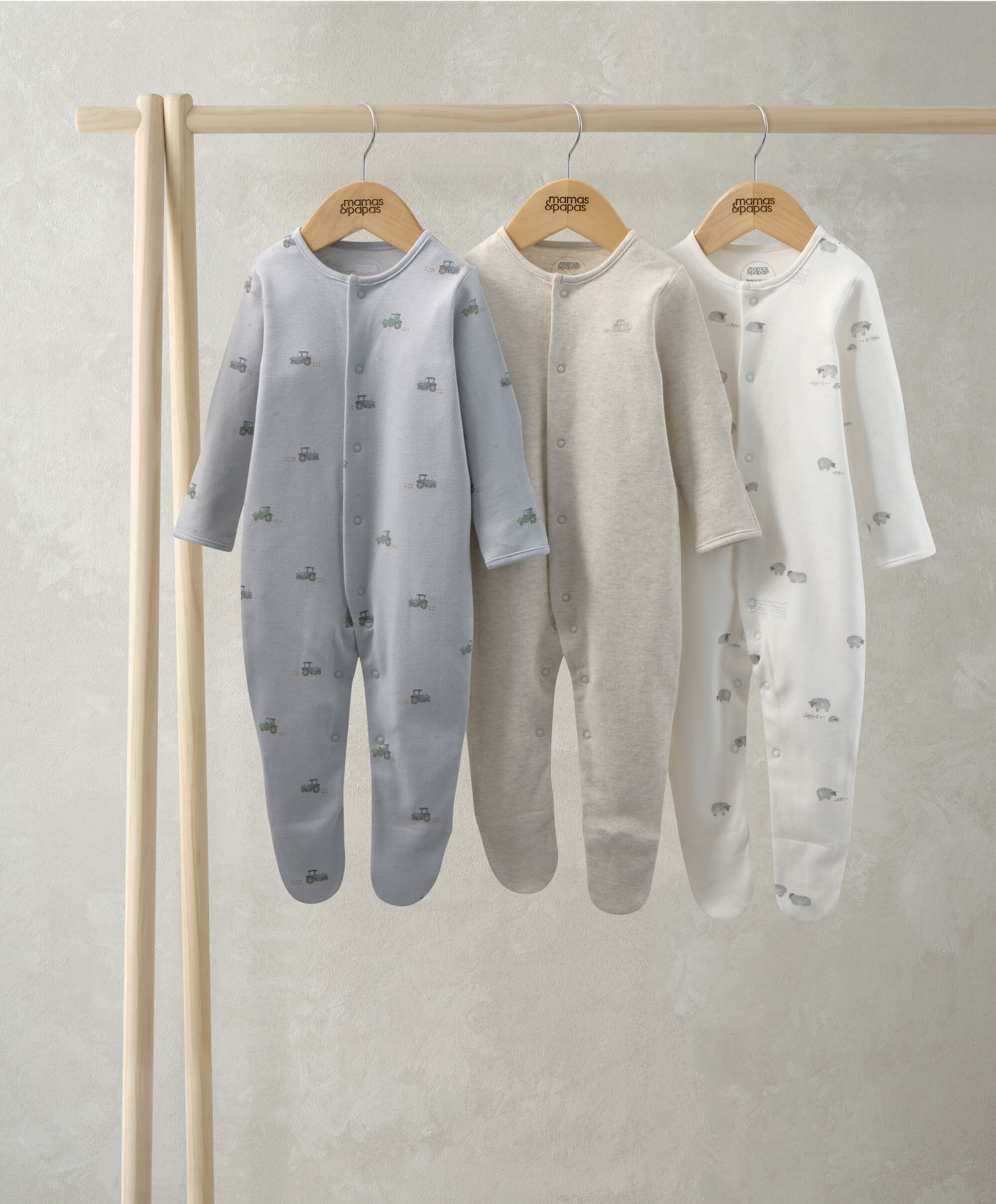 Farmyard Sleepsuits (Pack of 3) image number 1