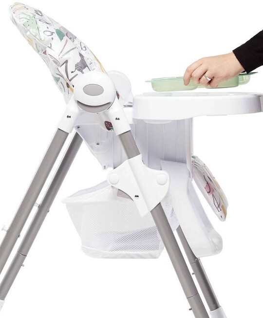 Snax Adjustable Highchair with Removable Tray Insert - Alphabet Silver image number 5