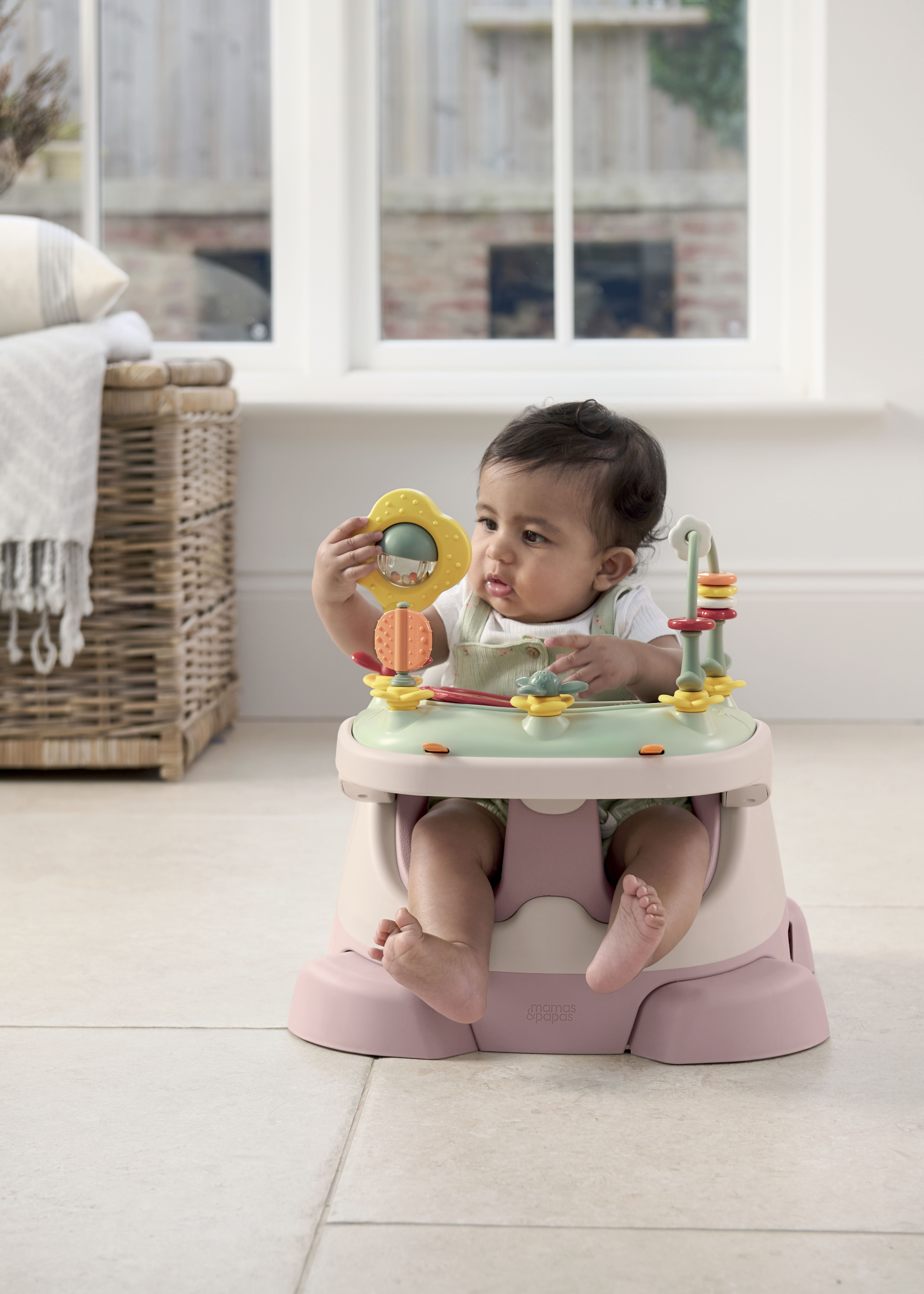 Bug 3-in-1 Floor &amp; Booster Seat with Activity Tray - Blossom