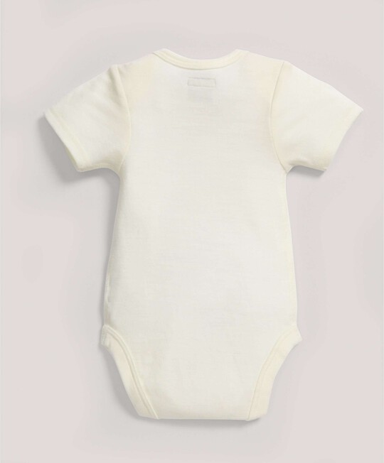 Merino Wool Bodysuit Cream- New Born image number 2