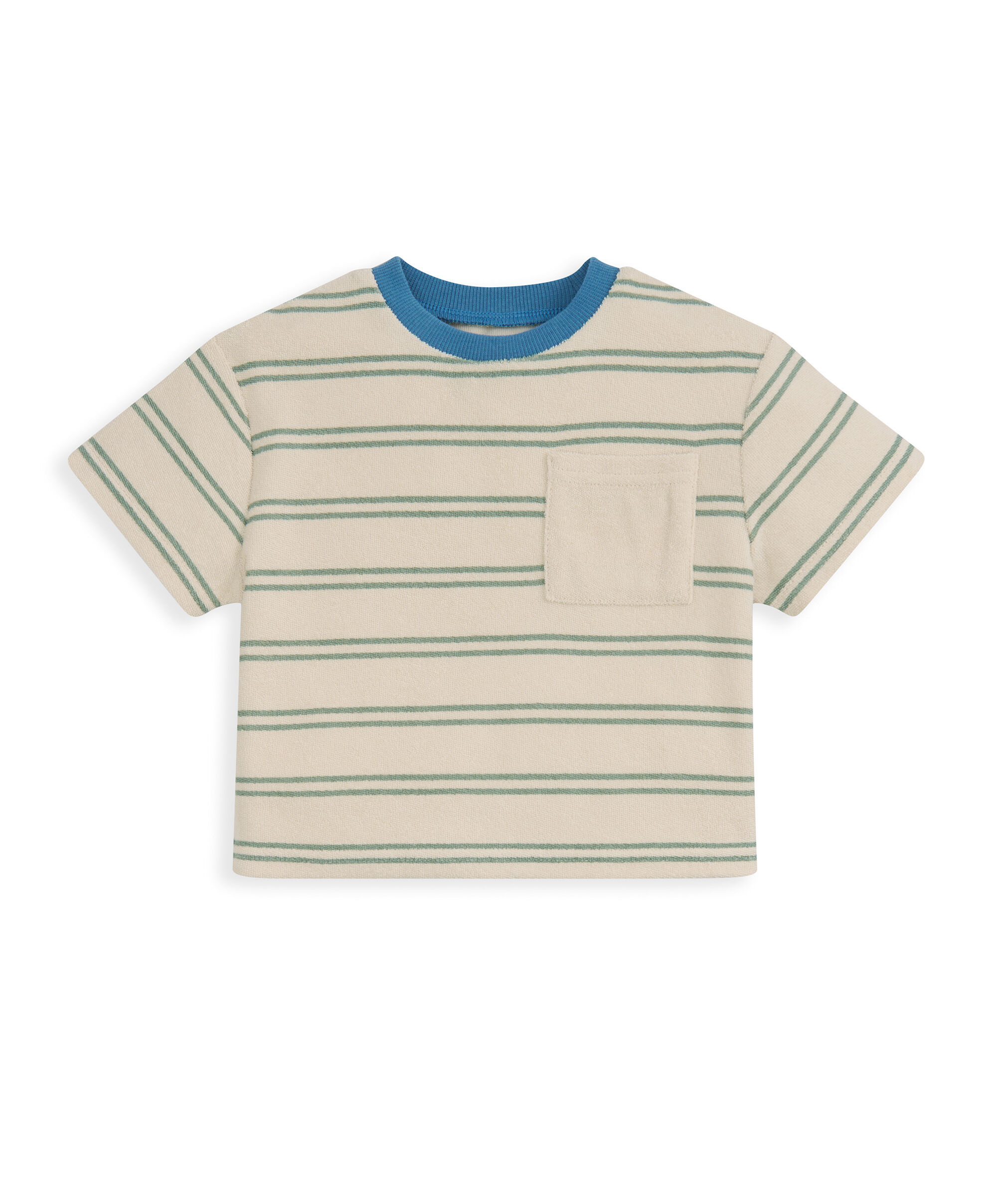 Stripped Terry Towelling T-Shirt & Joggers Set image number 4