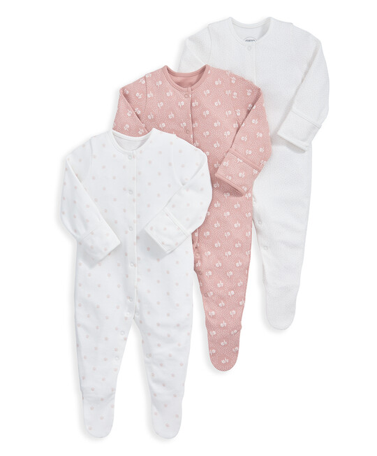 Long-Sleeved Sleepsuits (Pack of 3) - Pink image number 2