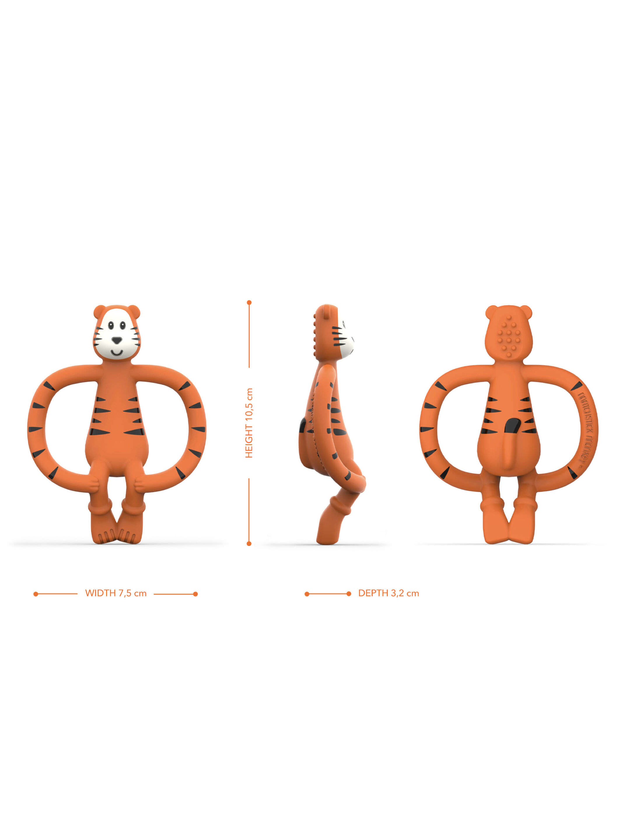 Matchstick Monkey Animal Teether - Tiger image number 3