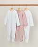 Long-Sleeved Sleepsuits (Pack of 3) - Pink image number 1