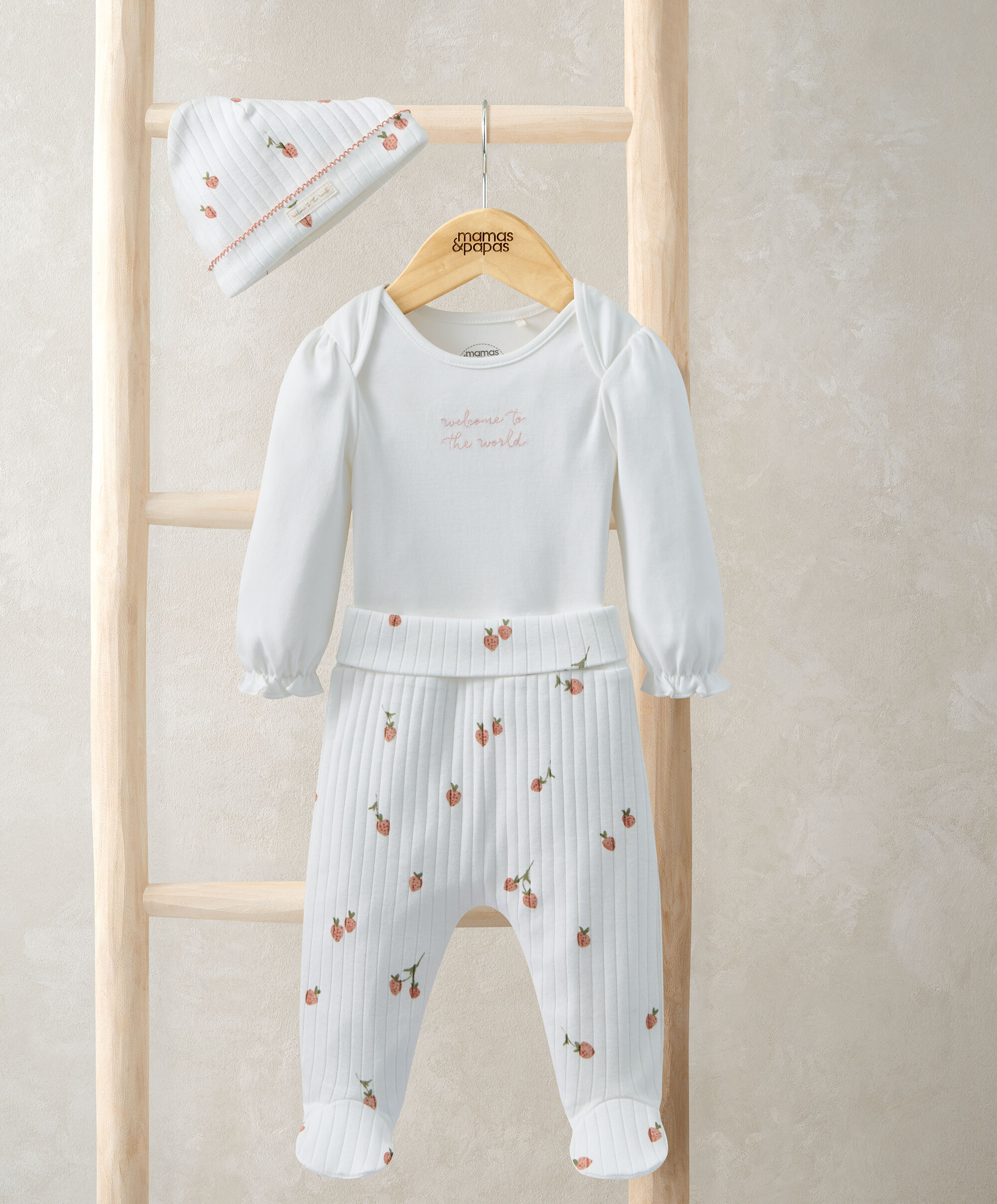 Strawberry Bodysuit, Leggings & Hat image number 1