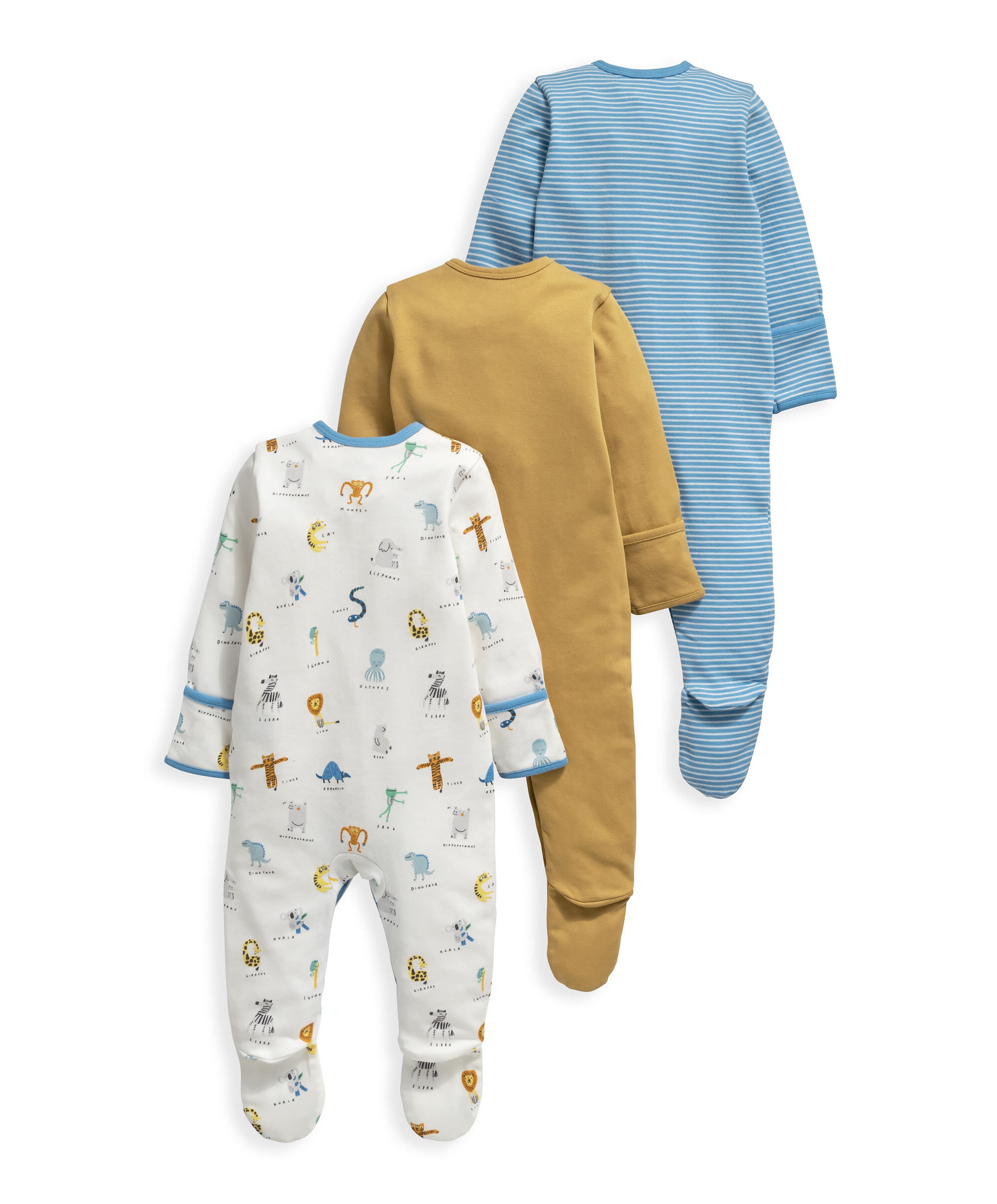 3 Pack Zoo Sleepsuits image number 2
