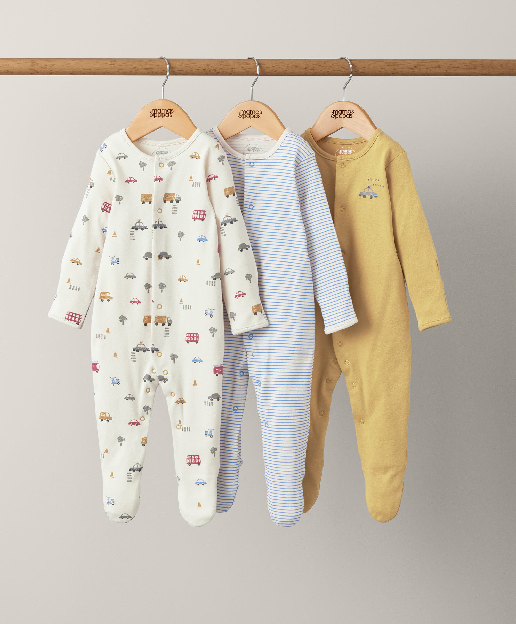 3 pack Brum Brum Sleepsuits image number 1