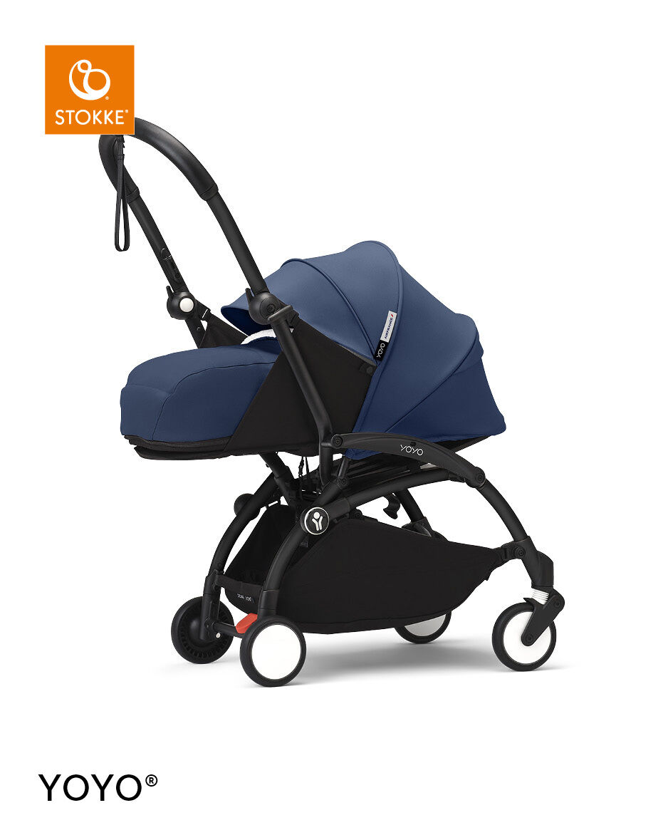 Stokke YOYO3 Black Frame with 0+ Newborn Pack Air France Blue image number 1