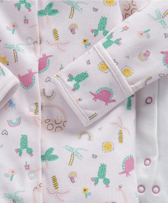 Dino Girls Sleepsuits 3 Pack image number 2