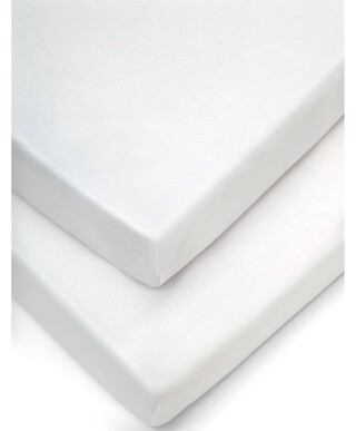 Crib Fitted Sheets (Pack of 2) - White