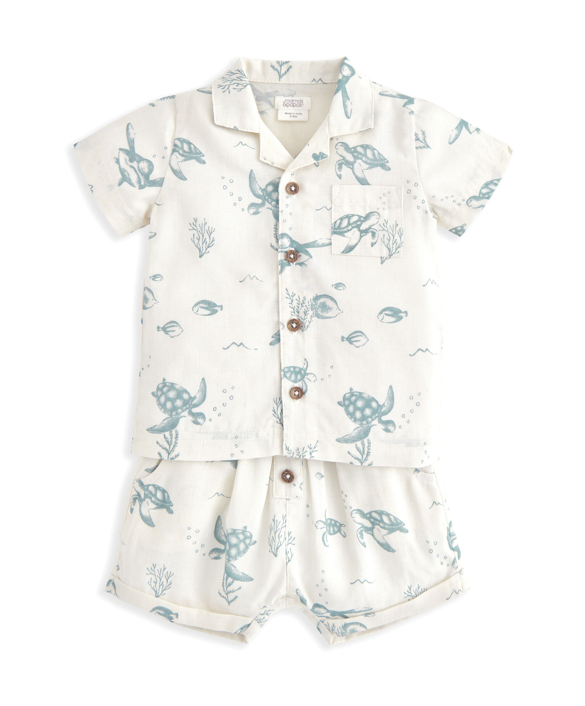 2 Piece Turtle All Over Print Shirt & Short Set image number 2