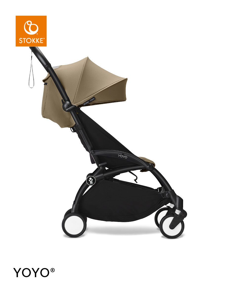 Stokke YOYO3 Black Frame with 6+ Color Pack - Toffee & Cup Holder (3 Pieces)