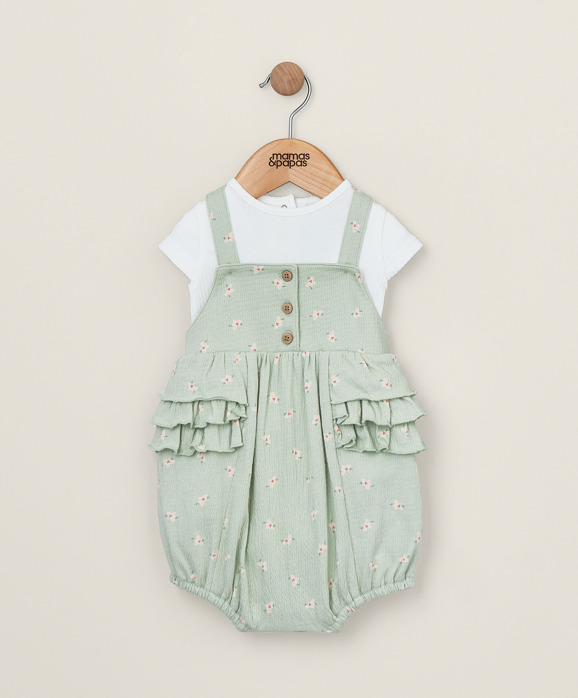 2 Piece Hibiscus Bodysuit &amp; Shortie Romper