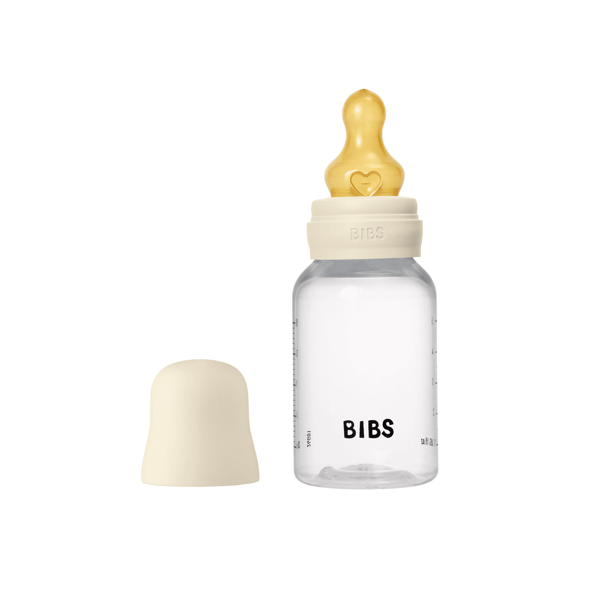 BIBS Baby Bottle Round Nipple Latex 1 Pack 150 Ml Slow Flow Ivory image number 2