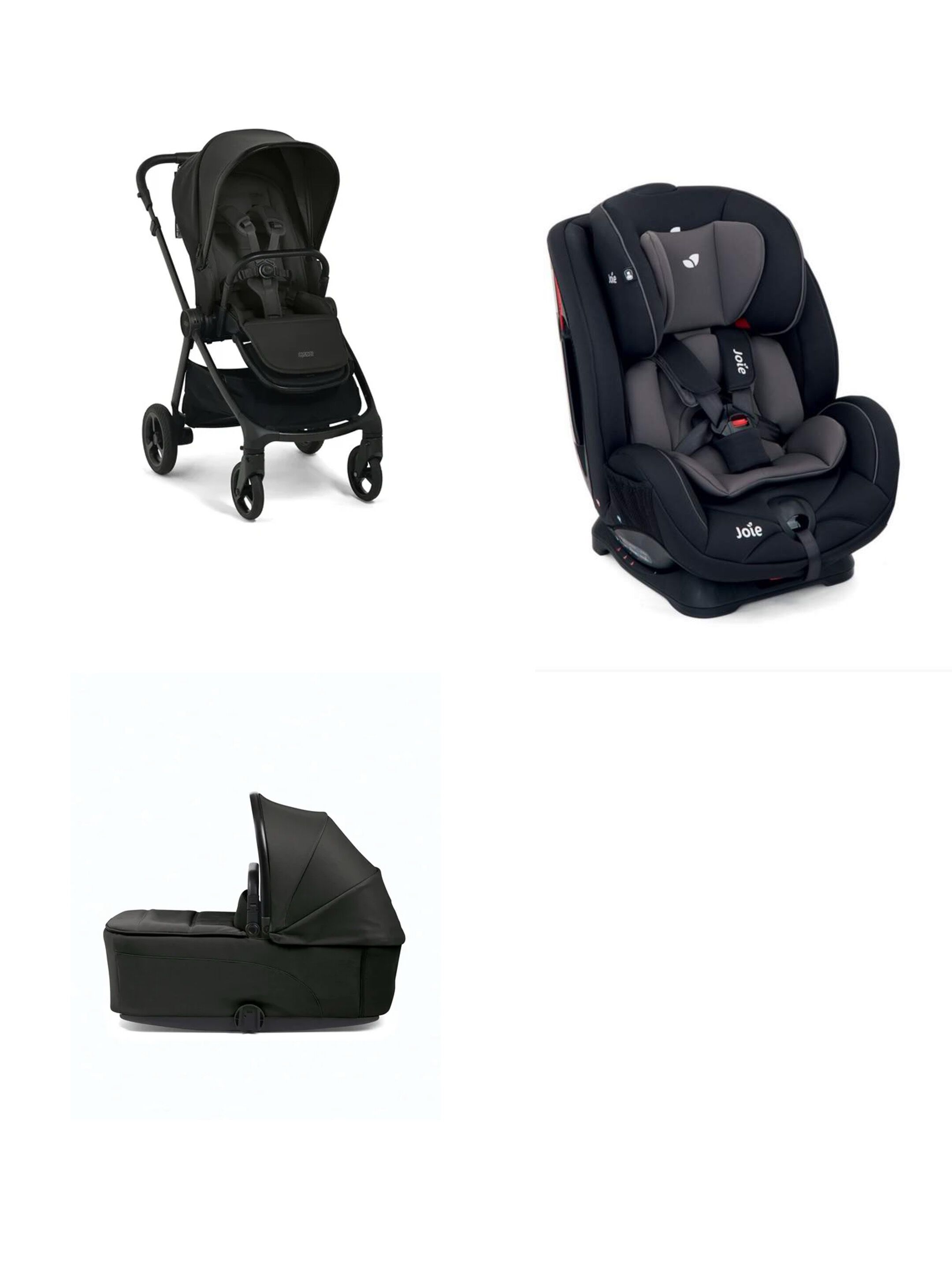 Vardo Noir Pushchair 3 Piece Bundle with Joie Stages Car Seat Coal - Noir image number 1