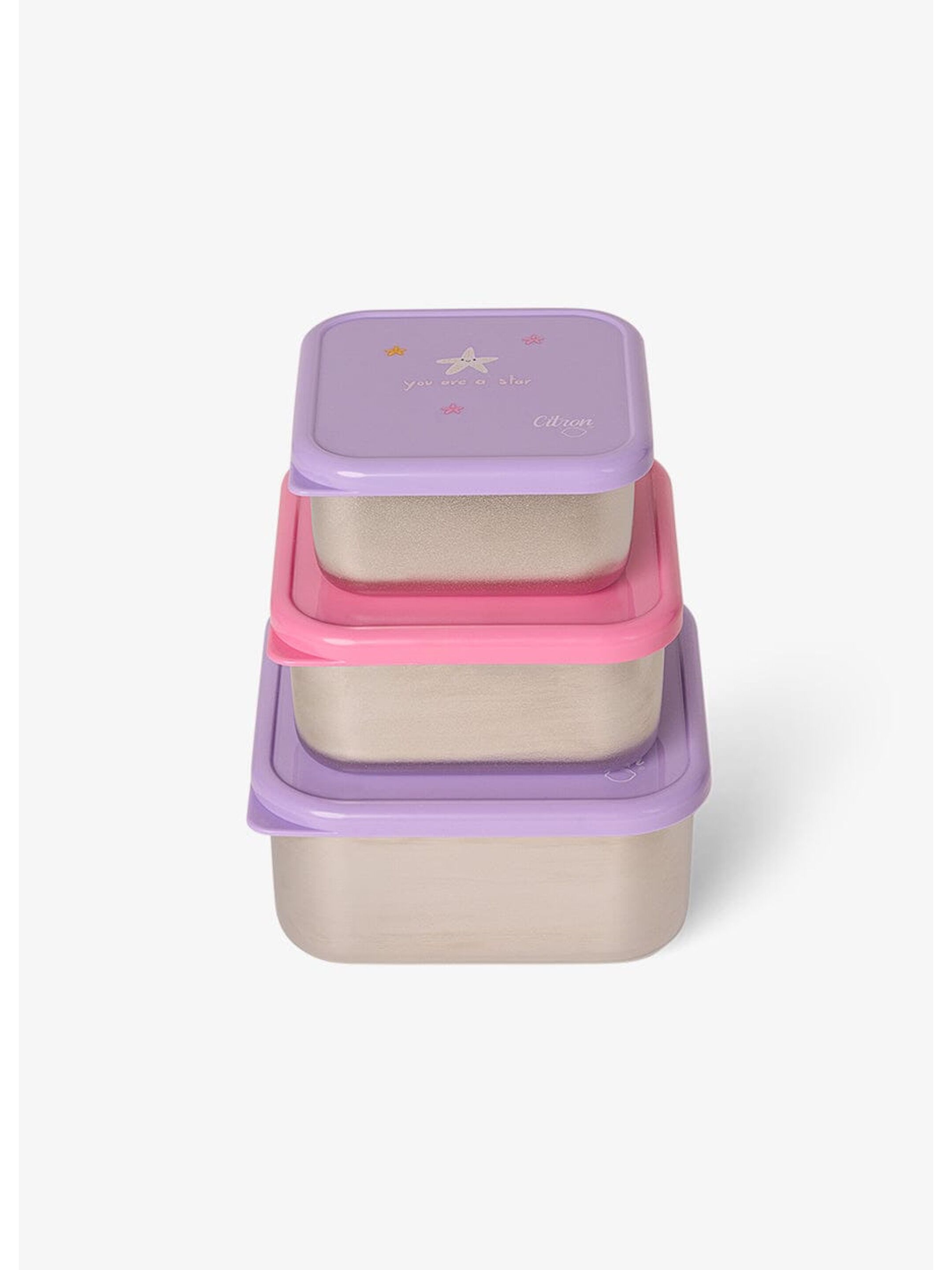 Citron Stackable Stainless steel Lunchbox - Set of 3 - Mermaid image number 3