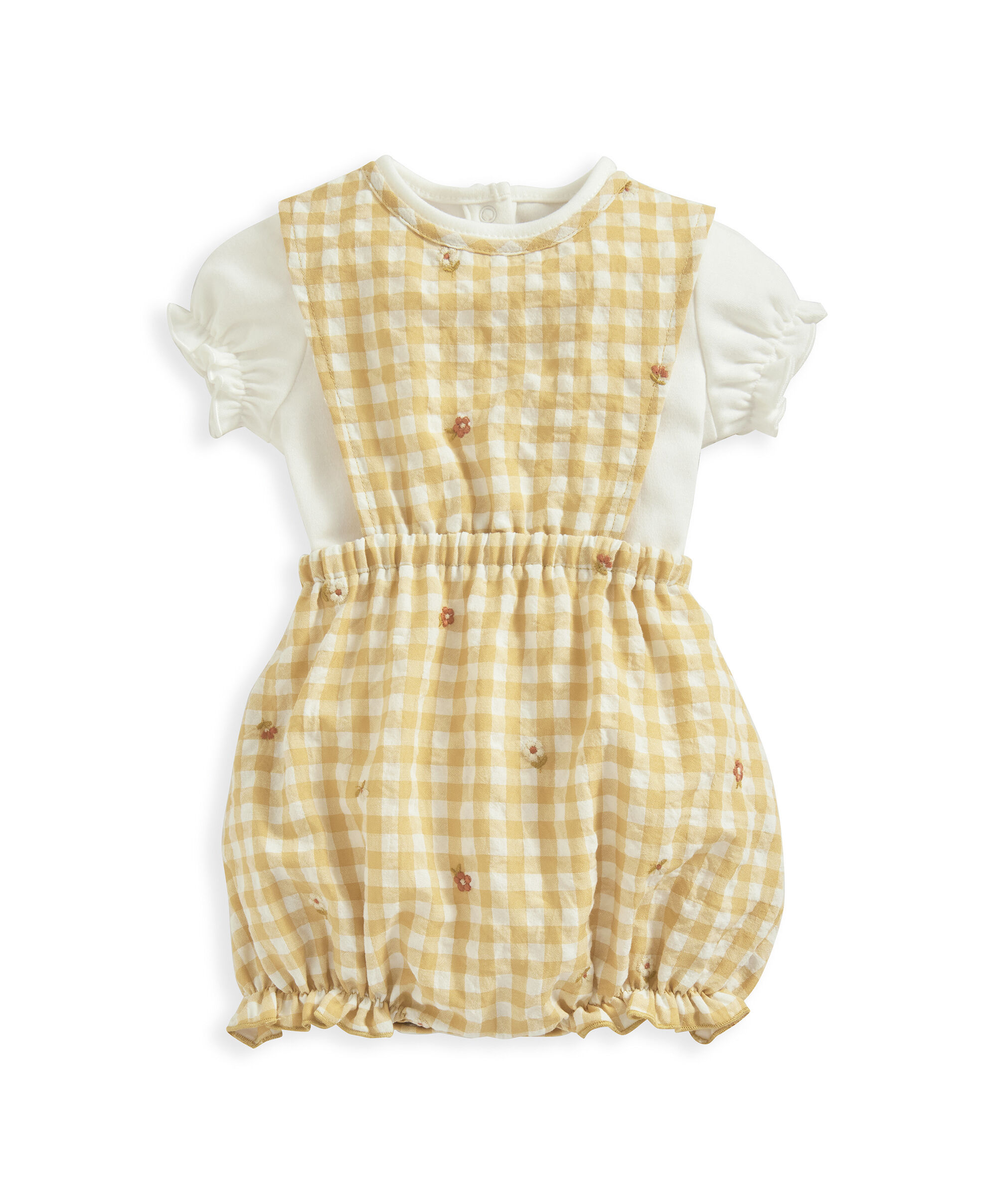 Yellow Gingham Romper Set - 2 Piece set image number 2