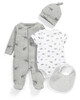 Elephant Print All-in-One, Bodysit, Bib and Hat Set image number 1