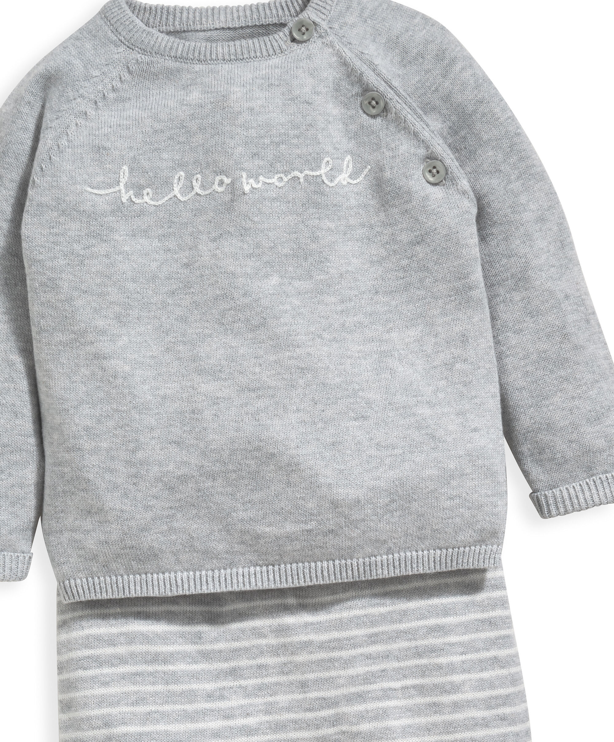 Hello World Knit Top & Trousers - Set Of 2 image number 3
