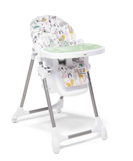 Snax Adjustable Highchair with Removable Tray Insert - Alphabet Silver image number 1