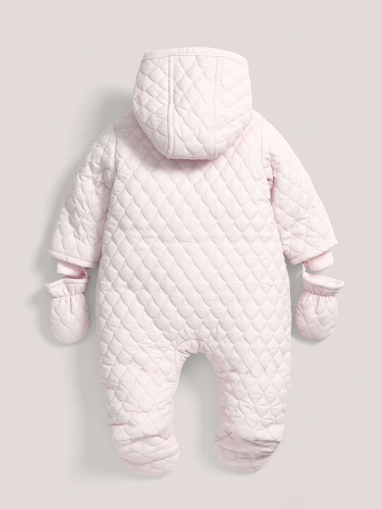 Quilted Pramsuit Pink- 0-3 image number 3