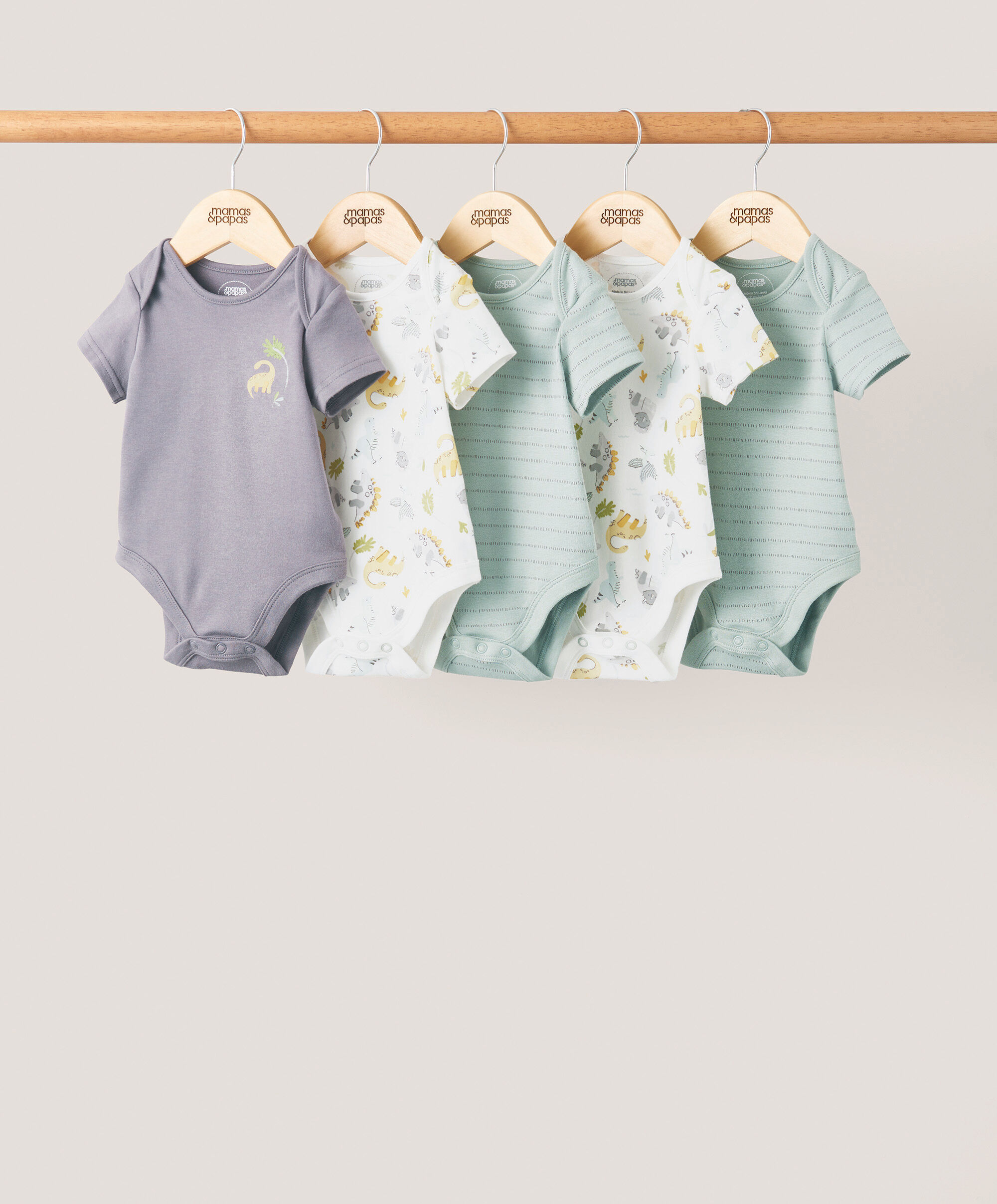 Dinosaur Bodysuits (Set of 5) - Blue image number 1