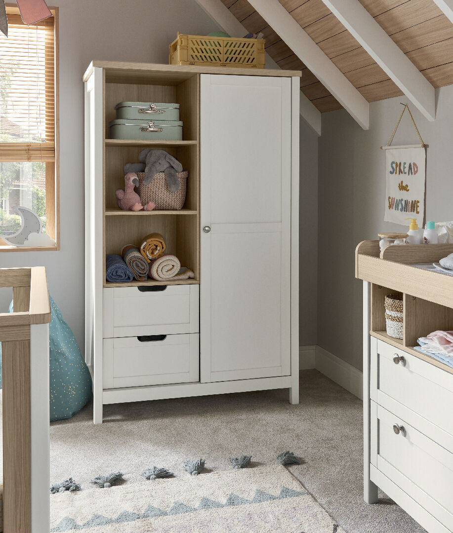 Harwell 3 Piece Cotbed Set with Dresser Changer and Wardrobe- White image number 5