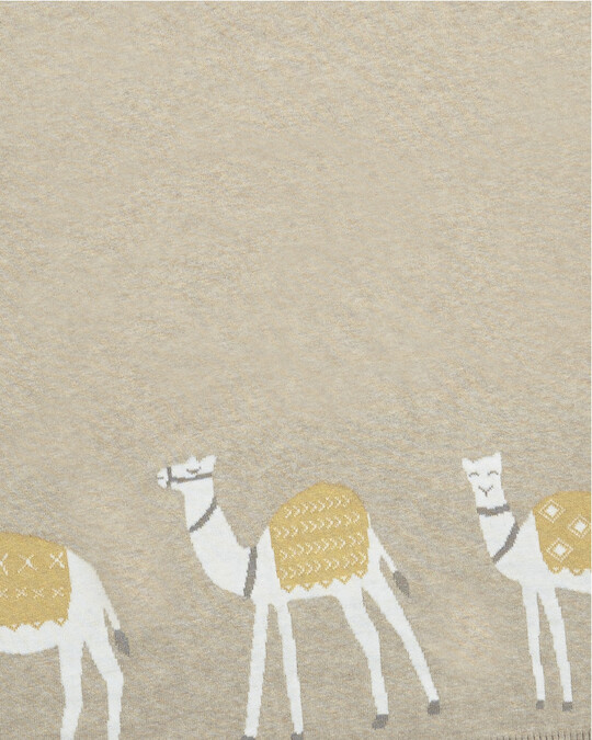 Knitted Blanket (70x90cm) - Sand Camel image number 2