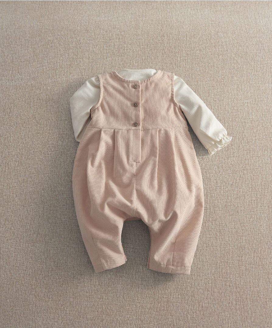 2pc Cord Embroidered Romper Set image number 3
