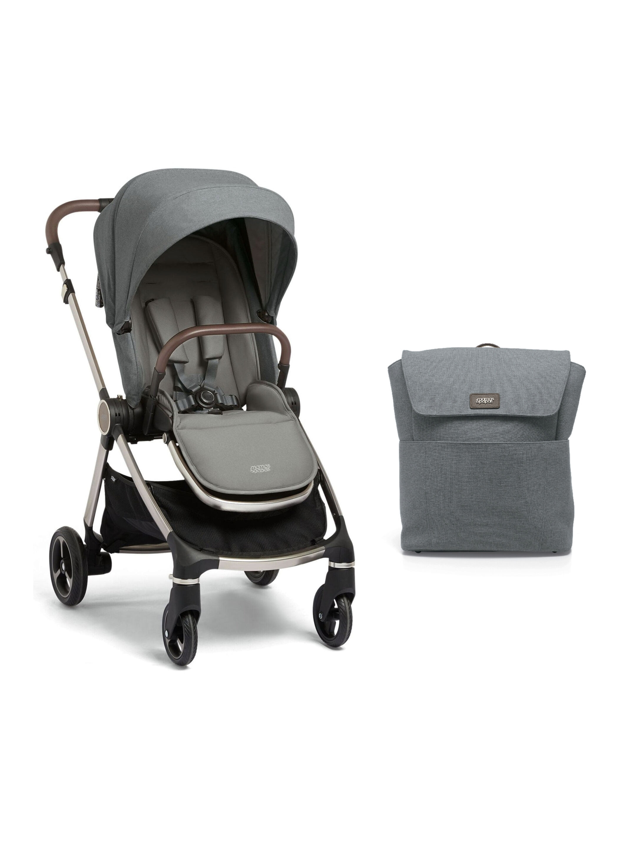 Strada Grey Melange Pushchair & Backpack image number 1