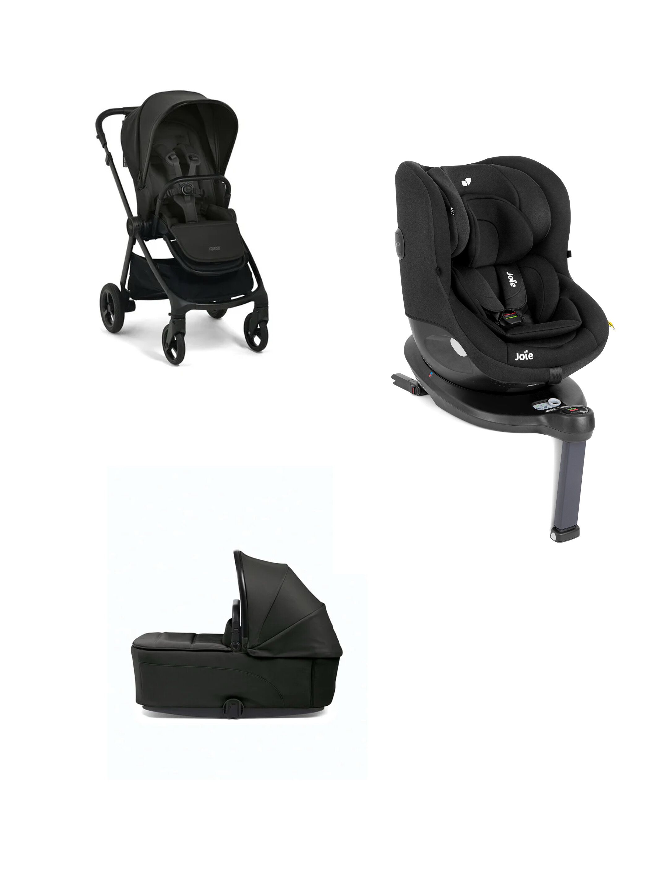 Vardo Noir Pushchair 3 Piece Bundle with Joie Car Seat Shale - Noir image number 1
