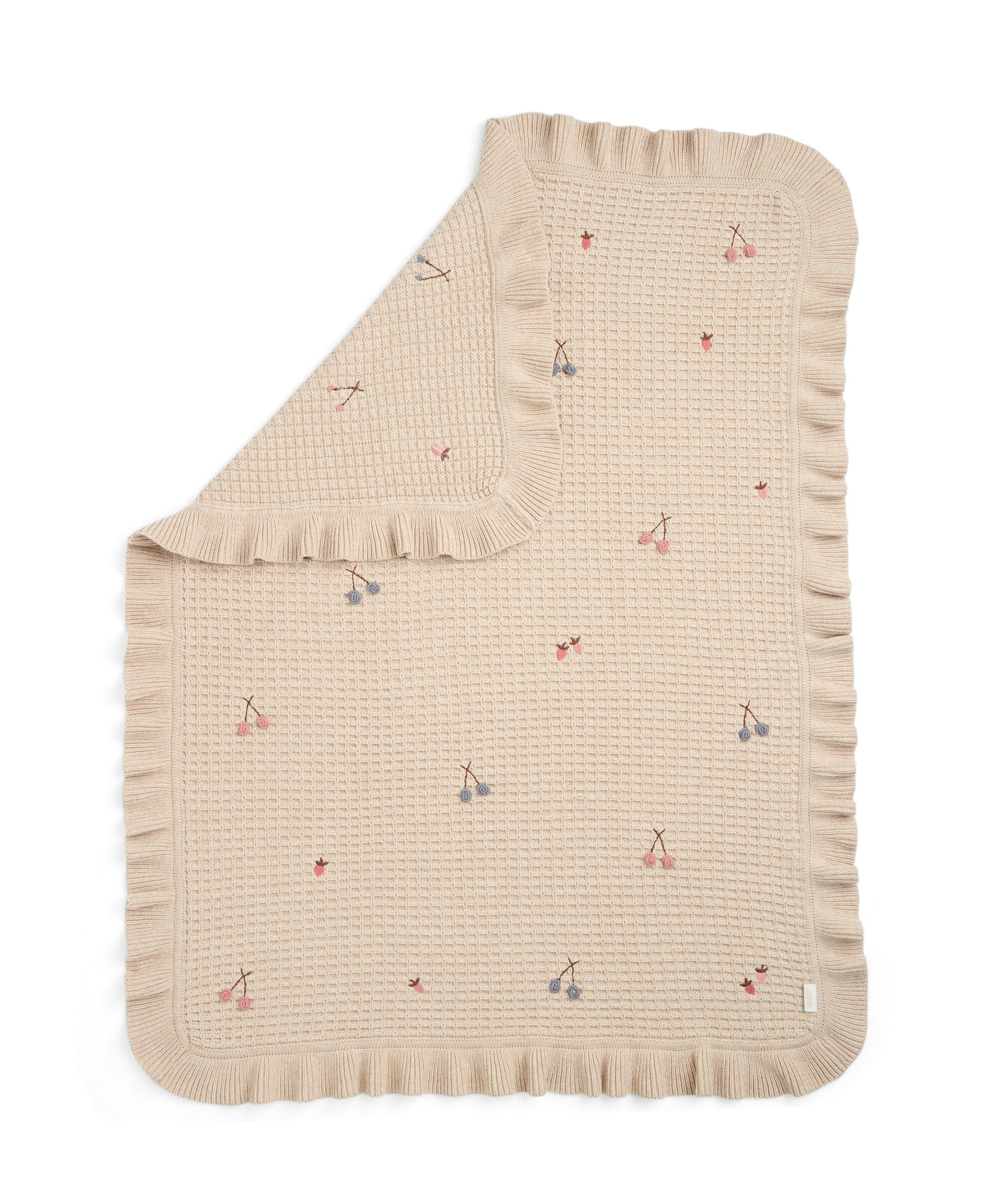 Knitted Blanket - Berry Frill image number 4