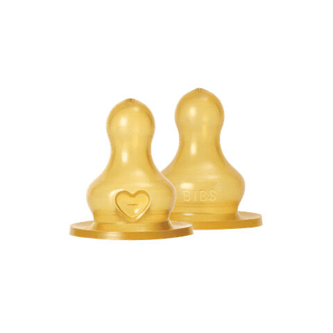 BIBS Baby Bottle Nipple Round Latex 2 Pack Slow Flow image number 1