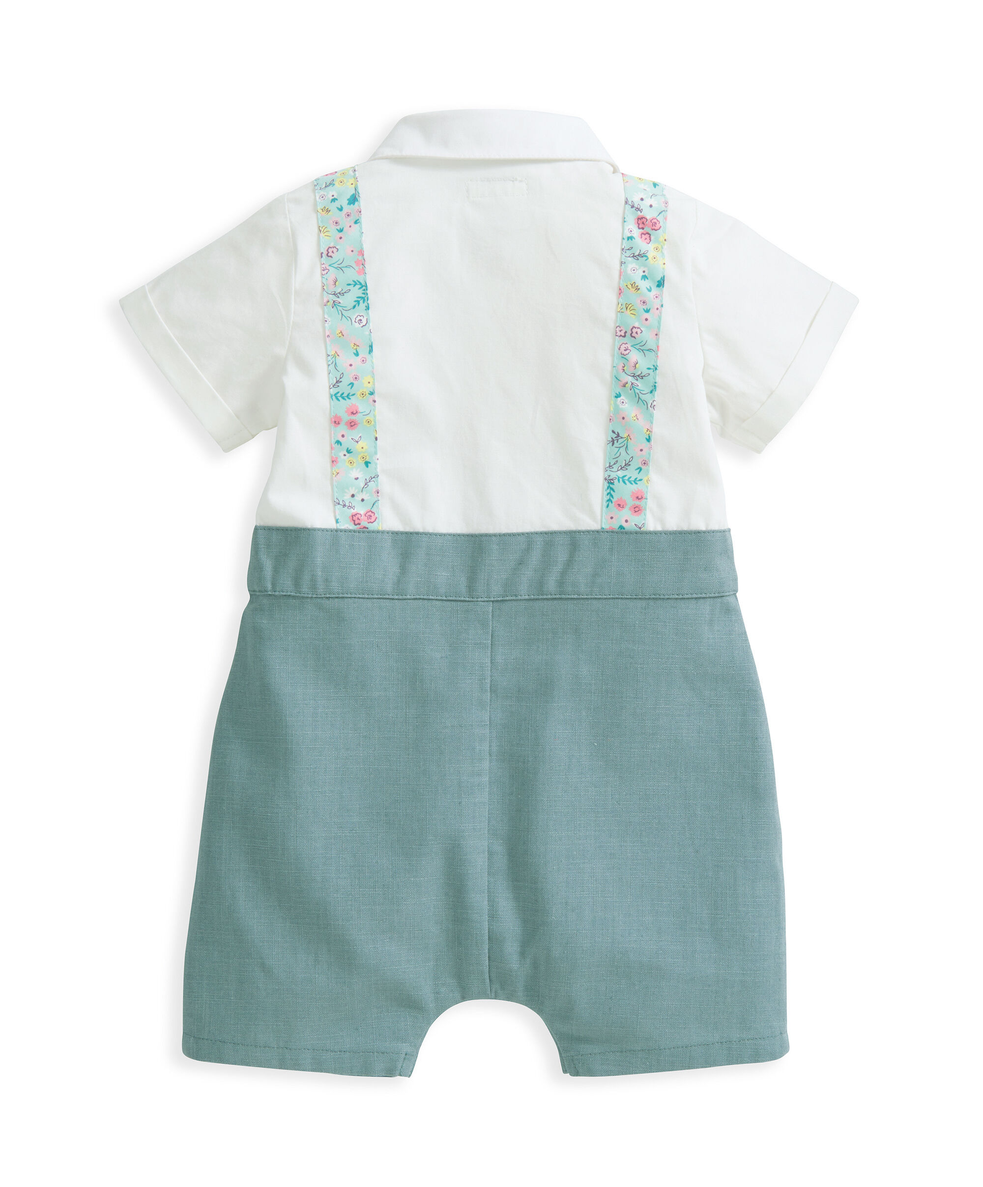 Mock Romper With Floral Braces image number 3