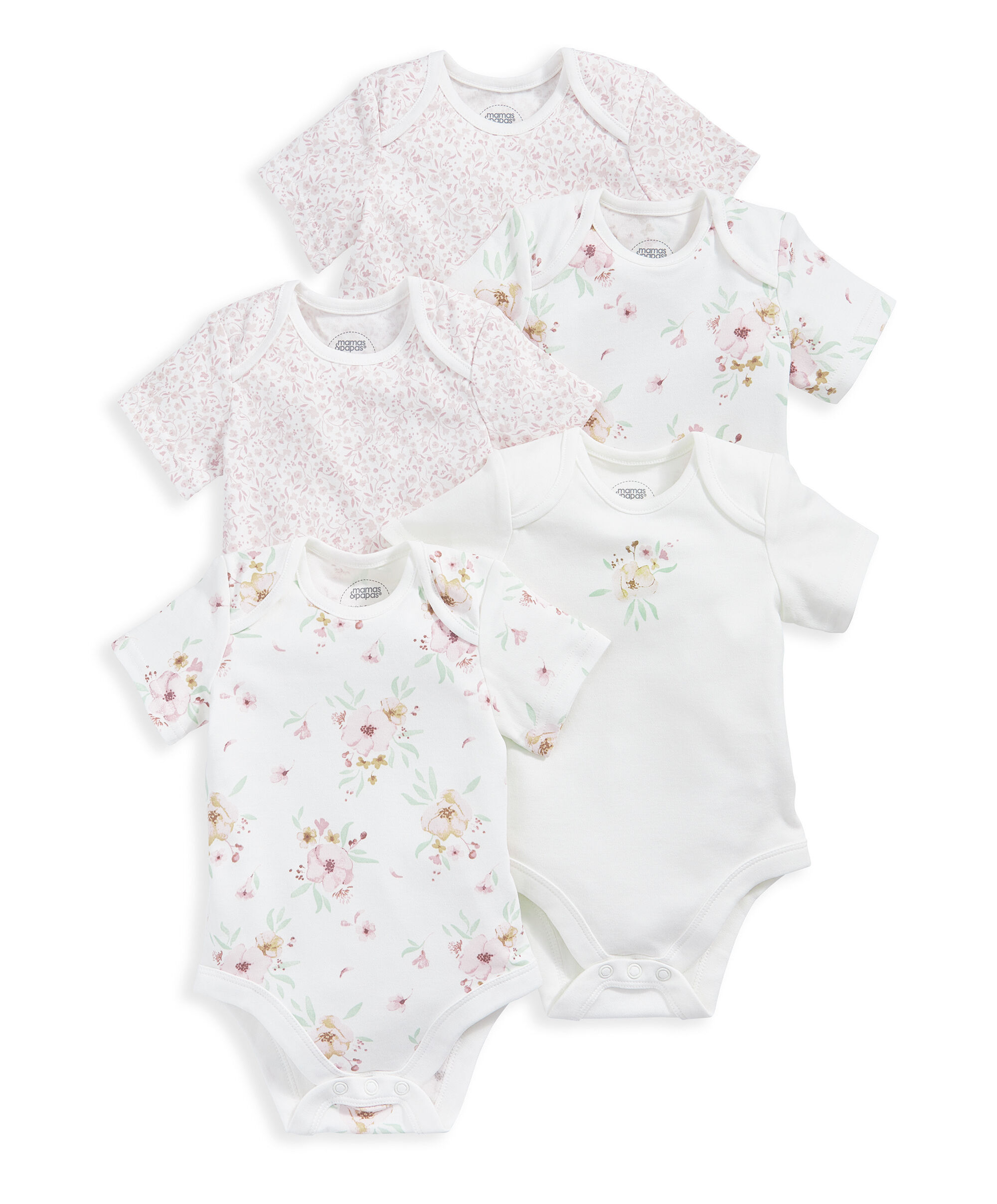 Flower Bodysuits (Set of 5) - Pink image number 2