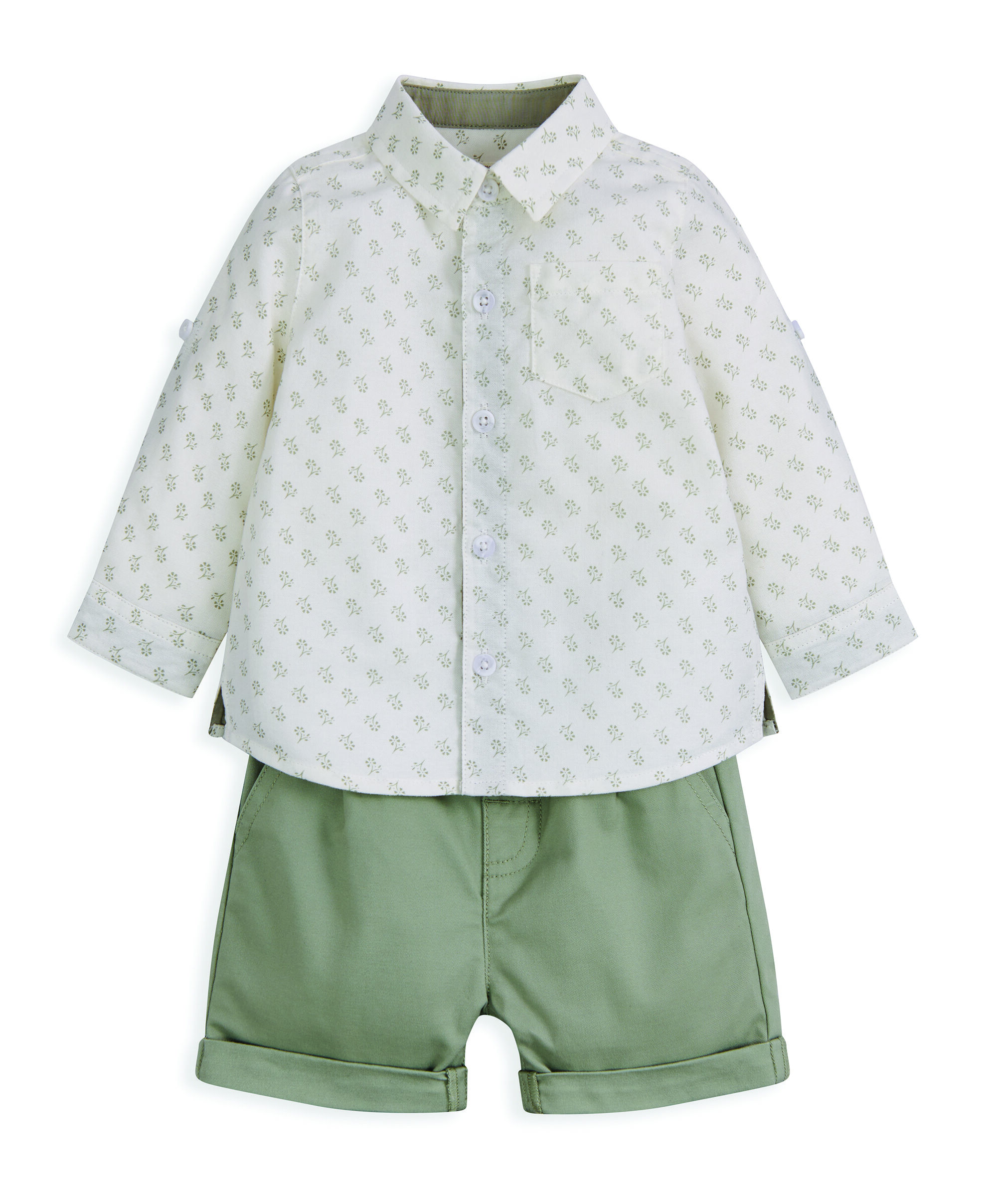 Stripped 2 Piece Suit - Khaki image number 2